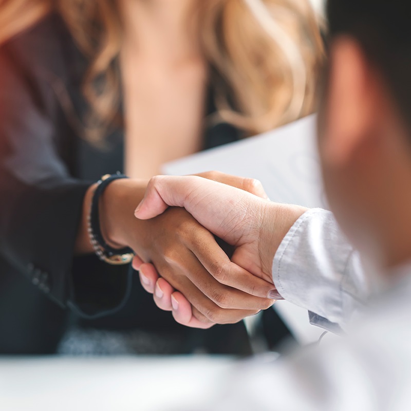 Close up of professionals shaking hands