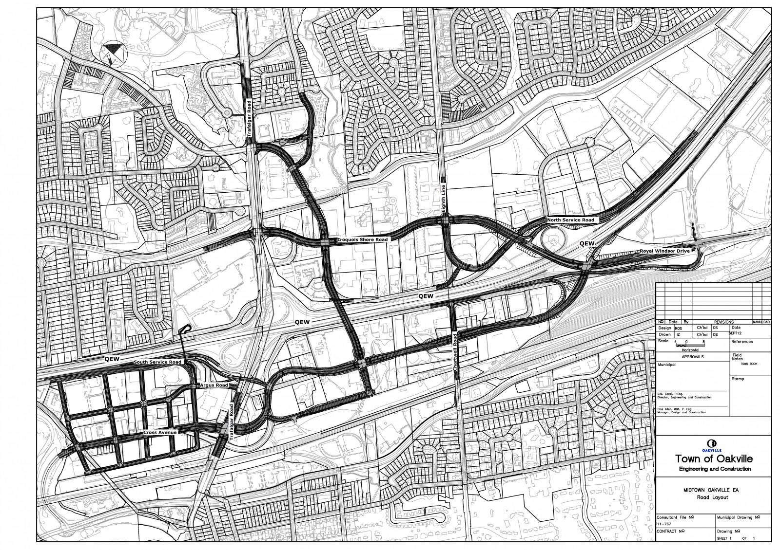 Black and White Road Plans