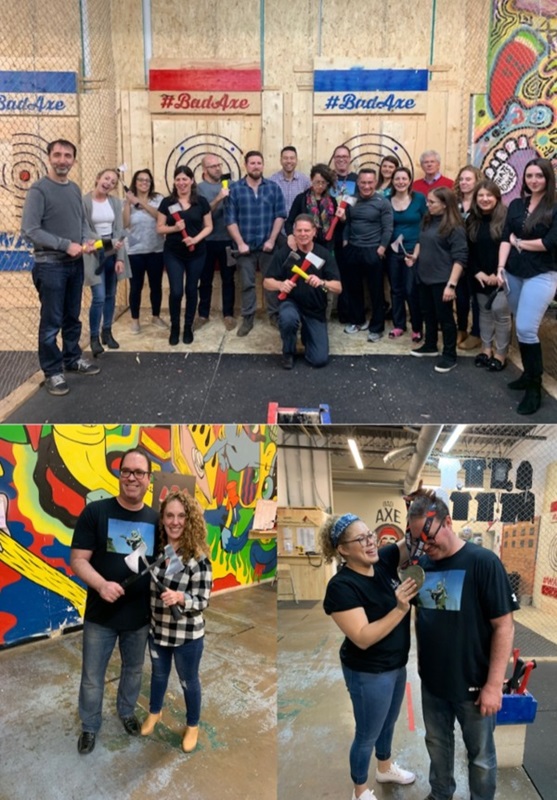 OMH Team Axe throwing social event